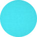 Round Abstract Light Blue Contemporary Rug, con209lblu