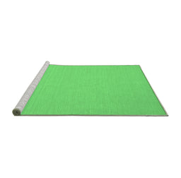 Sideview of Machine Washable Abstract Emerald Green Contemporary Area Rugs, wshcon209emgrn