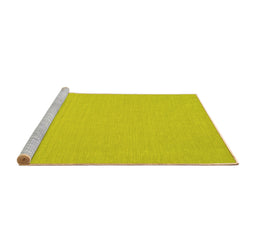 Sideview of Machine Washable Abstract Yellow Contemporary Rug, wshcon209yw