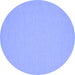 Round Abstract Blue Contemporary Rug, con209blu