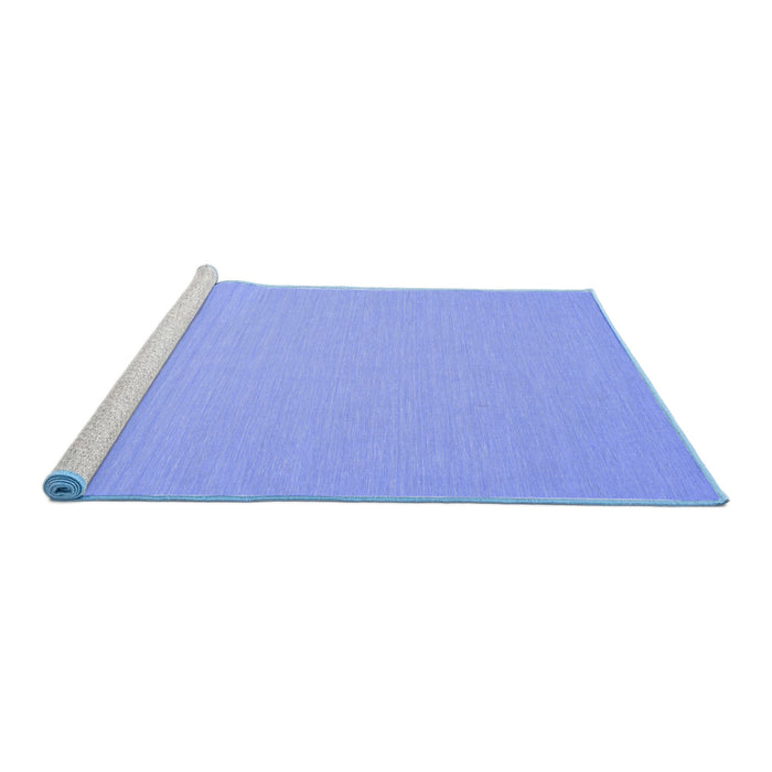 Sideview of Machine Washable Abstract Blue Contemporary Rug, wshcon209blu