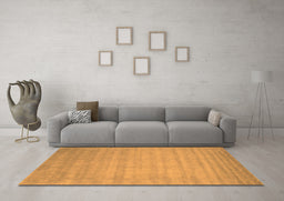 Machine Washable Abstract Orange Contemporary Area Rugs in a Living Room, wshcon20org