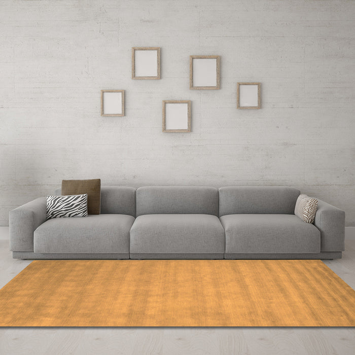Machine Washable Abstract Orange Contemporary Area Rugs in a Living Room, wshcon20org