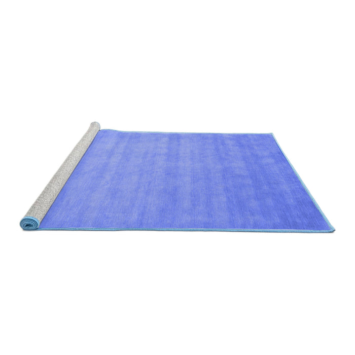Sideview of Machine Washable Abstract Blue Contemporary Rug, wshcon20blu