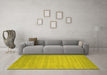 Machine Washable Abstract Yellow Contemporary Rug in a Living Room, wshcon20yw