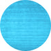 Round Abstract Light Blue Contemporary Rug, con20lblu