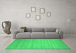 Machine Washable Abstract Green Contemporary Area Rugs in a Living Room,, wshcon20grn