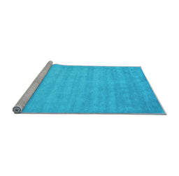 Sideview of Machine Washable Abstract Light Blue Contemporary Rug, wshcon20lblu