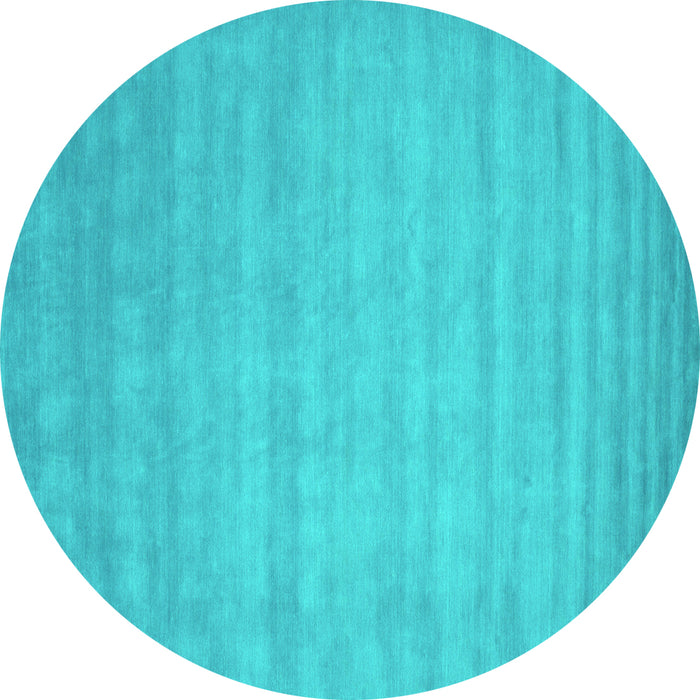 Round Abstract Turquoise Contemporary Rug, con20turq