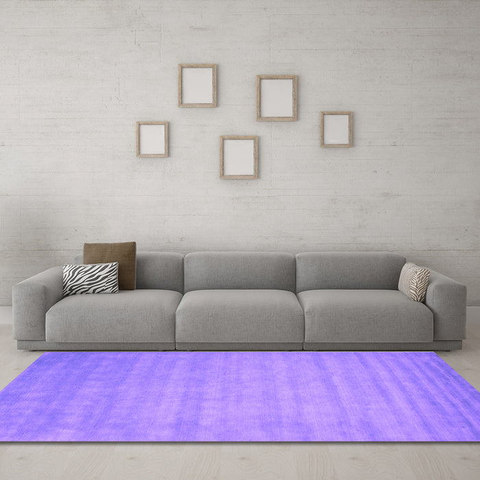Machine Washable Abstract Purple Contemporary Area Rugs in a Living Room, wshcon20pur