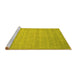 Sideview of Machine Washable Abstract Yellow Contemporary Rug, wshcon20yw