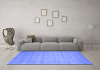 Machine Washable Abstract Blue Contemporary Rug, wshcon20blu