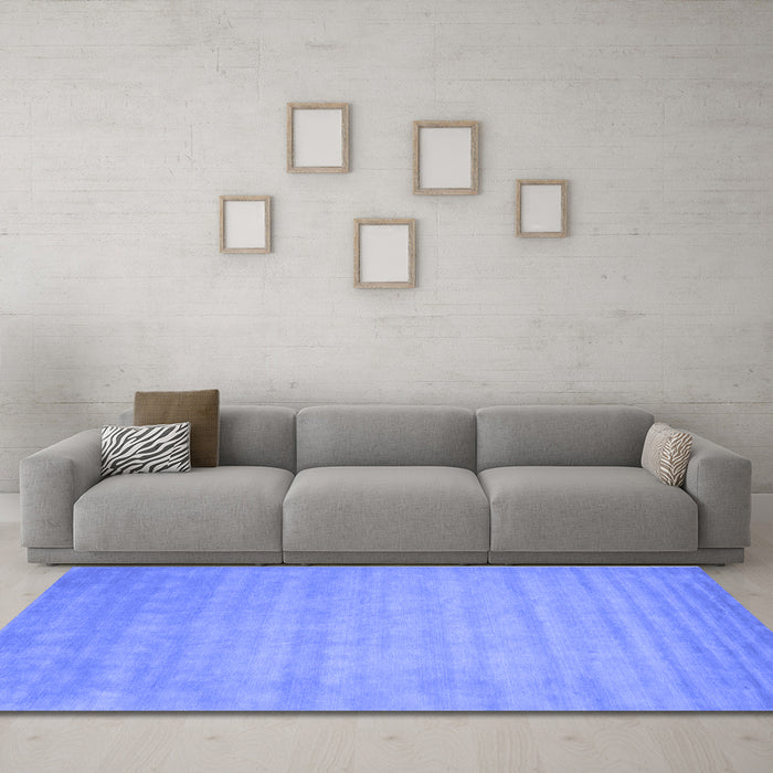 Machine Washable Abstract Blue Contemporary Rug in a Living Room, wshcon20blu