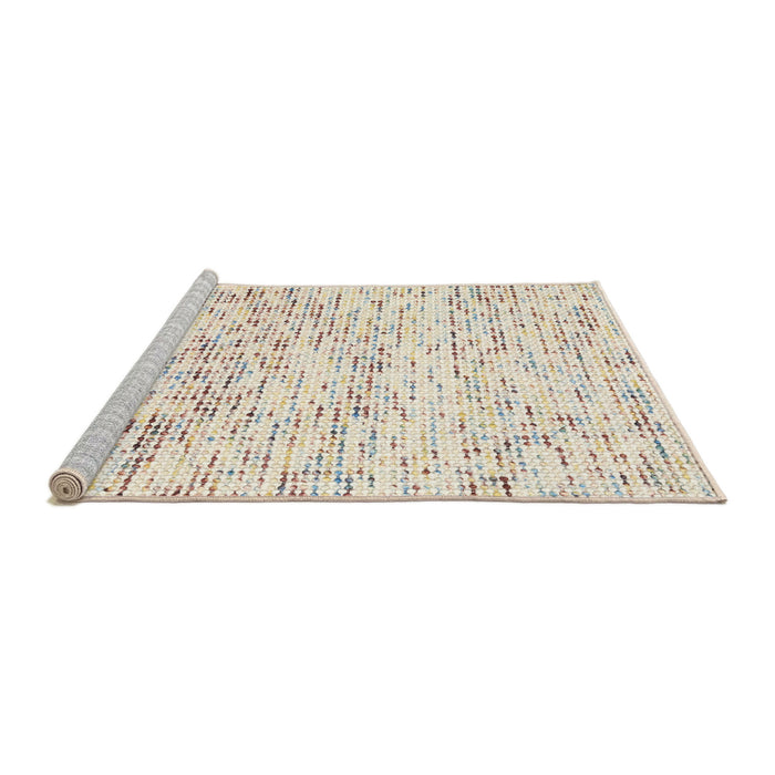 Serging Thickness of Machine Washable Contemporary Light French Beige Brown Rug, wshcon2100