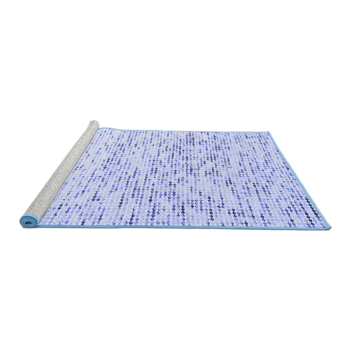 Sideview of Machine Washable Solid Blue Modern Rug, wshcon2100blu