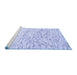 Sideview of Machine Washable Solid Blue Modern Rug, wshcon2100blu