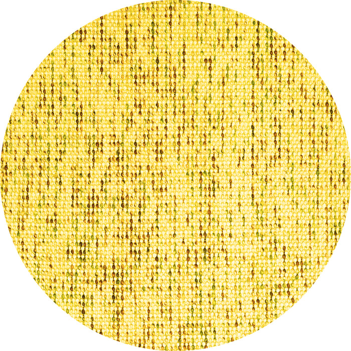 Round Solid Yellow Modern Rug, con2100yw