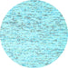 Round Solid Light Blue Modern Rug, con2100lblu