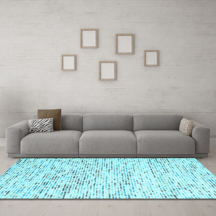 Machine Washable Solid Light Blue Modern Rug in a Living Room, wshcon2100lblu