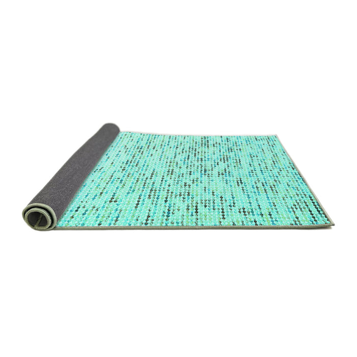 Sideview of Solid Turquoise Modern Rug, con2100turq