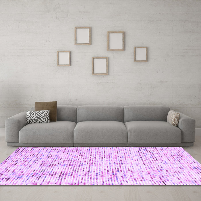 Machine Washable Solid Purple Modern Area Rugs in a Living Room, wshcon2100pur