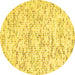 Round Solid Yellow Modern Rug, con2101yw