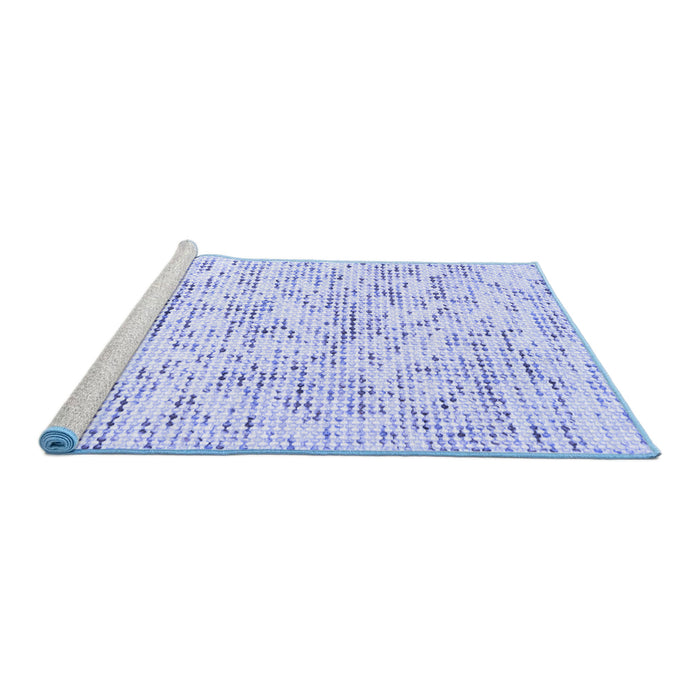 Sideview of Machine Washable Solid Blue Modern Rug, wshcon2101blu