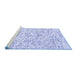 Sideview of Machine Washable Solid Blue Modern Rug, wshcon2101blu