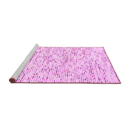 Sideview of Machine Washable Solid Pink Modern Rug, wshcon2101pnk