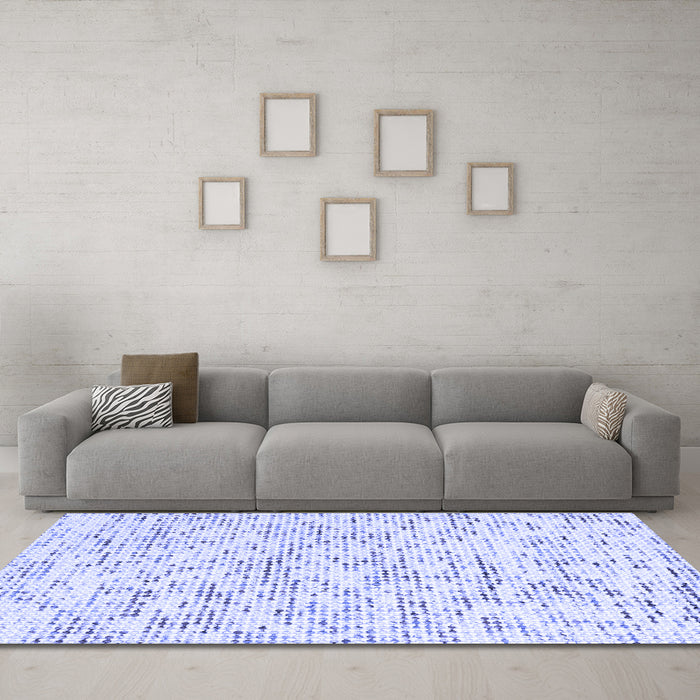 Machine Washable Solid Blue Modern Rug in a Living Room, wshcon2101blu