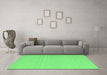 Machine Washable Abstract Emerald Green Contemporary Area Rugs in a Living Room,, wshcon2102emgrn