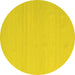 Round Machine Washable Abstract Yellow Contemporary Rug, wshcon2102yw