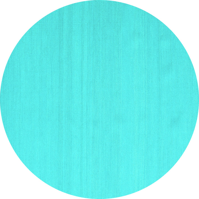 Round Machine Washable Abstract Turquoise Contemporary Area Rugs, wshcon2102turq
