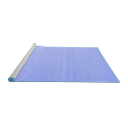 Sideview of Machine Washable Abstract Blue Contemporary Rug, wshcon2102blu
