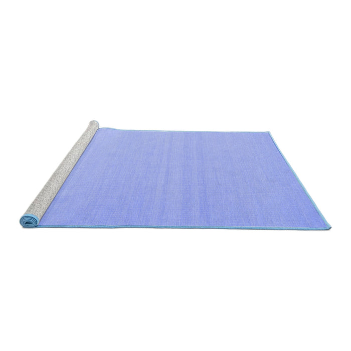 Sideview of Machine Washable Abstract Blue Contemporary Rug, wshcon2102blu