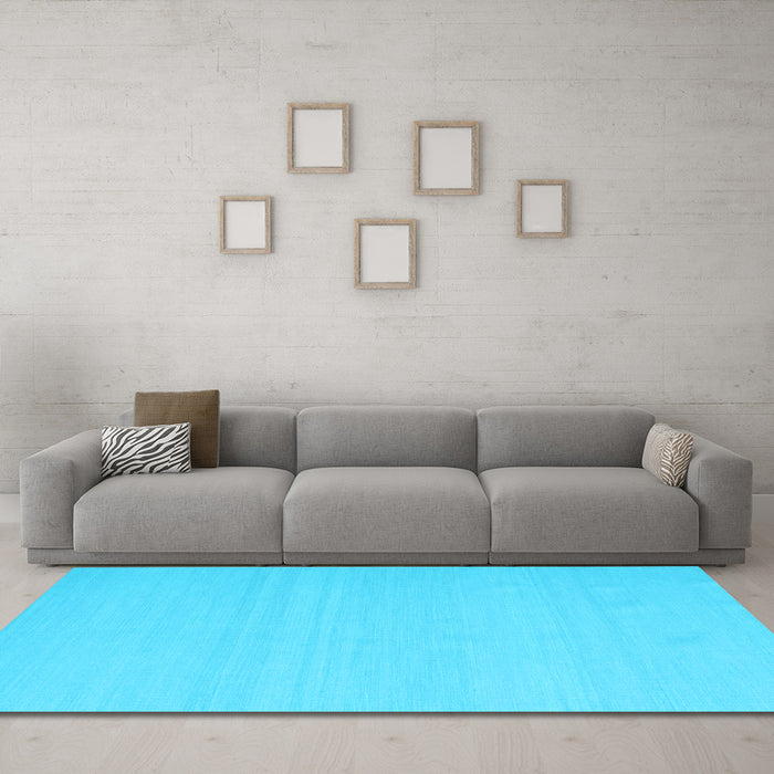 Machine Washable Abstract Light Blue Contemporary Rug in a Living Room, wshcon2102lblu