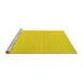 Sideview of Machine Washable Abstract Yellow Contemporary Rug, wshcon2102yw