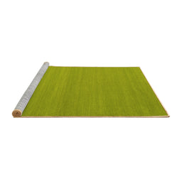 Sideview of Machine Washable Abstract Yellow Contemporary Rug, wshcon2103yw