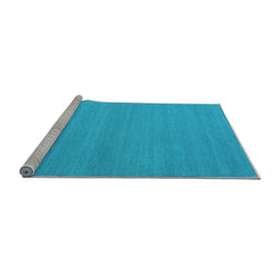 Sideview of Machine Washable Abstract Light Blue Contemporary Rug, wshcon2103lblu