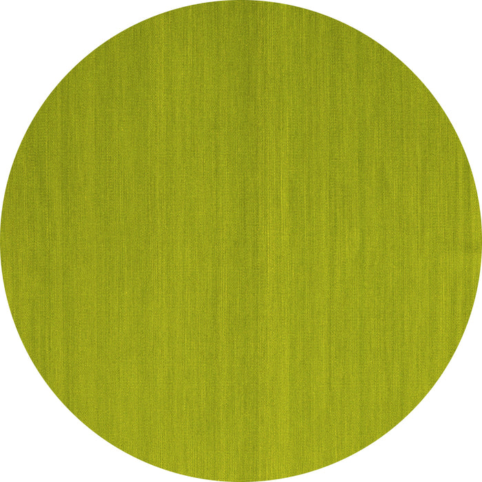 Round Machine Washable Abstract Yellow Contemporary Rug, wshcon2103yw