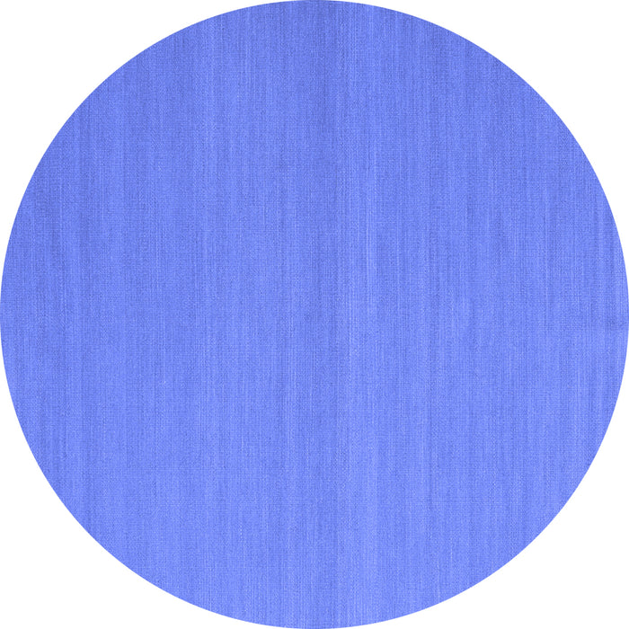 Round Abstract Blue Contemporary Rug, con2103blu