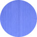 Round Abstract Blue Contemporary Rug, con2103blu