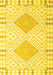 Machine Washable Southwestern Yellow Country Rug, wshcon2104yw