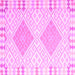 Closeup of Machine Washable Southwestern Pink Country Rug, wshcon2104pnk