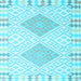 Square Southwestern Light Blue Country Rug, con2104lblu