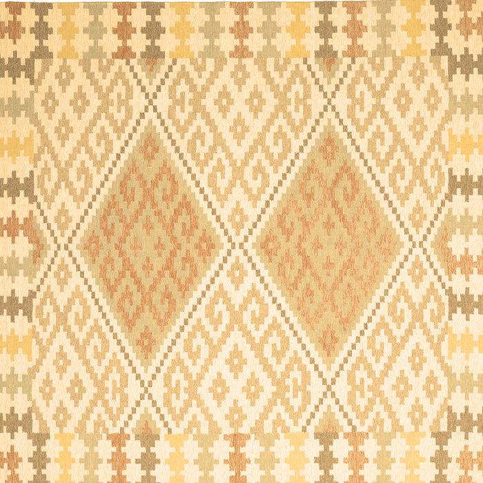 Square Machine Washable Southwestern Brown Country Rug, wshcon2104brn