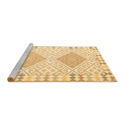 Sideview of Machine Washable Southwestern Brown Country Rug, wshcon2104brn