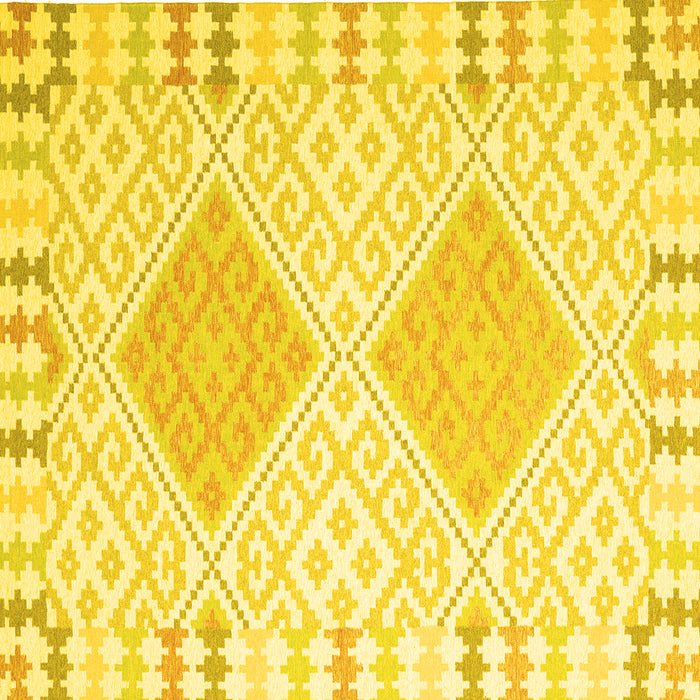 Square Southwestern Yellow Country Rug, con2104yw
