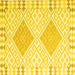 Square Southwestern Yellow Country Rug, con2104yw