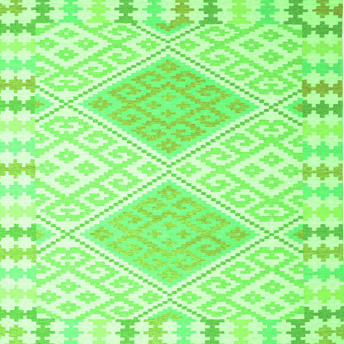 Serging Thickness of Southwestern Green Country Rug, con2104grn